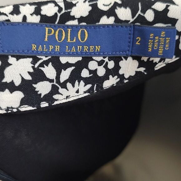 Polo Ralph Lauren Black & White Floral Fit and Flare Dress Size 2 - Picture 2 of 10